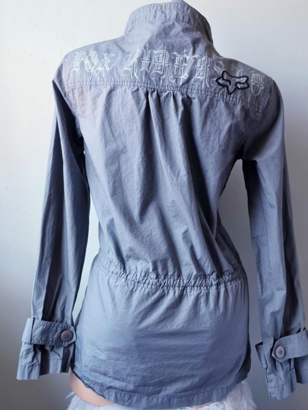 Y2k gray Fox Racing jacket S ize medium/large